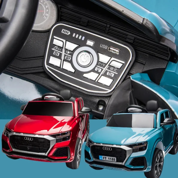 Audi Mini Ride-On Car - FT-1188 in Qatar Red and Blue