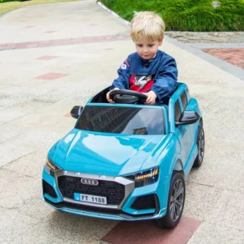 Audi Mini Ride-On Car - FT-1188 in Qatar Blue with Kid