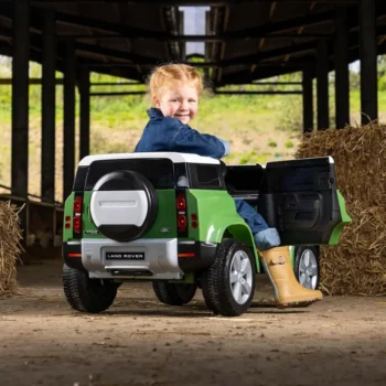 Land Rover Defender Ride-On Car Green in Qatar with Kids Playing