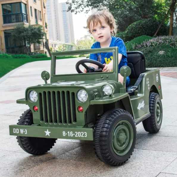 Shop Military Jeep Ride-On Car - DD-W3 in Qatar Kids Riding