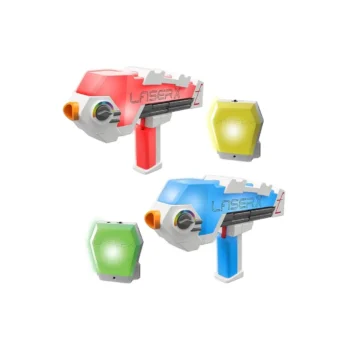 Experience thrilling 2-player laser tag with LaserX Ultra Double Blasters, featuring 300 ft range, multiple team colors, and light effects. Grab yours today — shop in Qatar!
