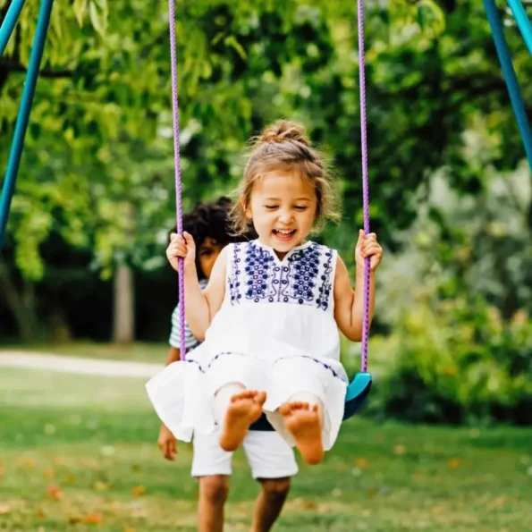Plum 2-in-1 Metal Swing Set – Baby to Child Swing with Girl