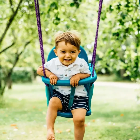 Plum 2-in-1 Metal Swing Set – Baby to Child Swing | Fitrati Qatar - The Boy Playing