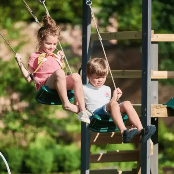 Create endless outdoor excitement with Plum Barbary’s slide, double swings, and sandpit play set. A perfect garden addition—shop now in Qatar.