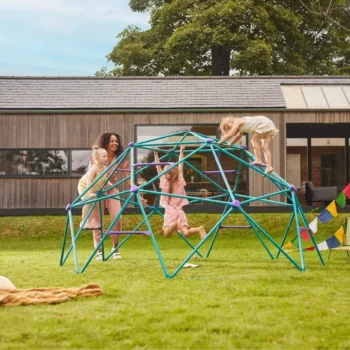 Bring home the Plum Phobos Metal Climbing Dome, a stylish teal and purple frame supporting five children’s active play—shop now in Qatar.