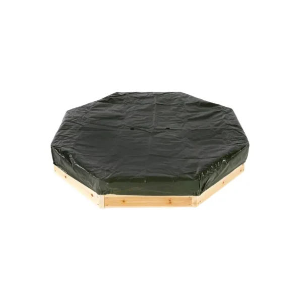 Plum Treasure Beach Sandpit with benches and cover. FSC-certified wood, perfect for imaginative outdoor play in compact spaces. Buy now in Qatar.