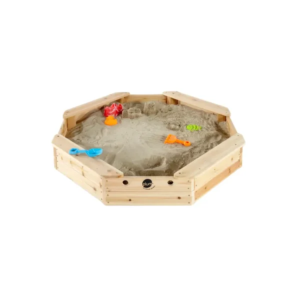 Plum’s Treasure Beach Sandpit features FSC wood, benches, and a protective cover. A great addition to any small garden in Qatar.