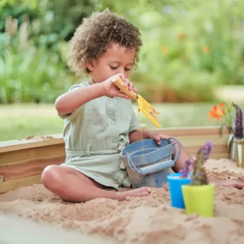 Fun outdoor play for little adventurers! Plum Treasure Beach Sandpit is compact, safe, and comes with cover and liner. Available in Qatar.